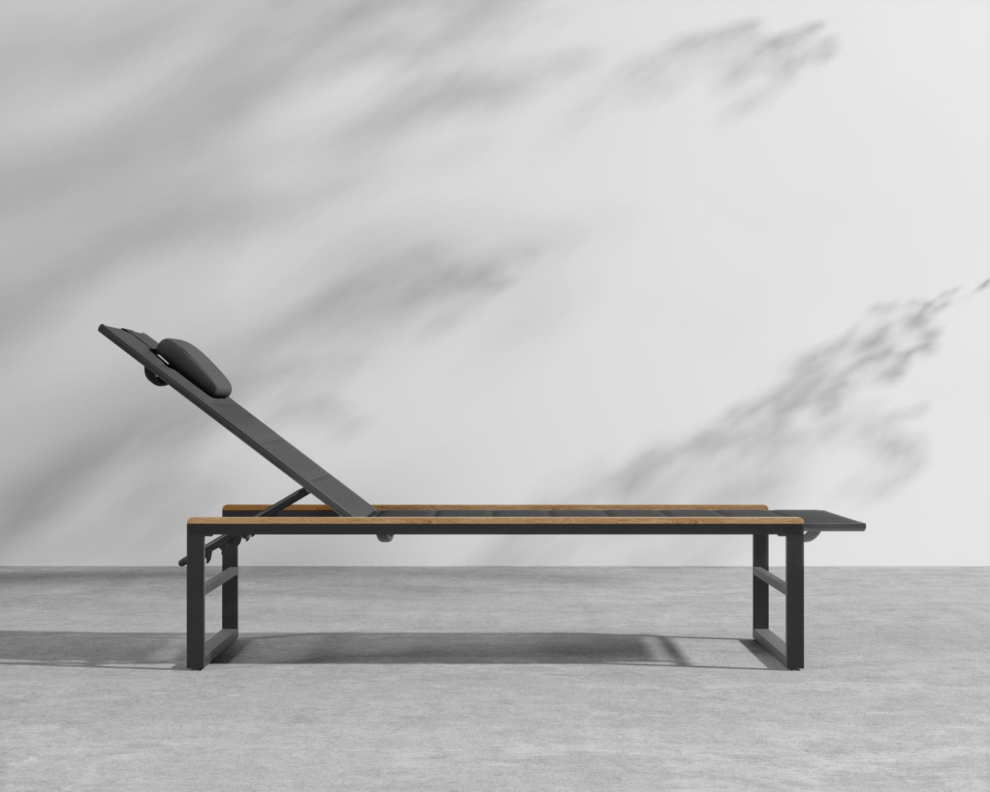 Linnea Outdoor Lounger - Black, Teak