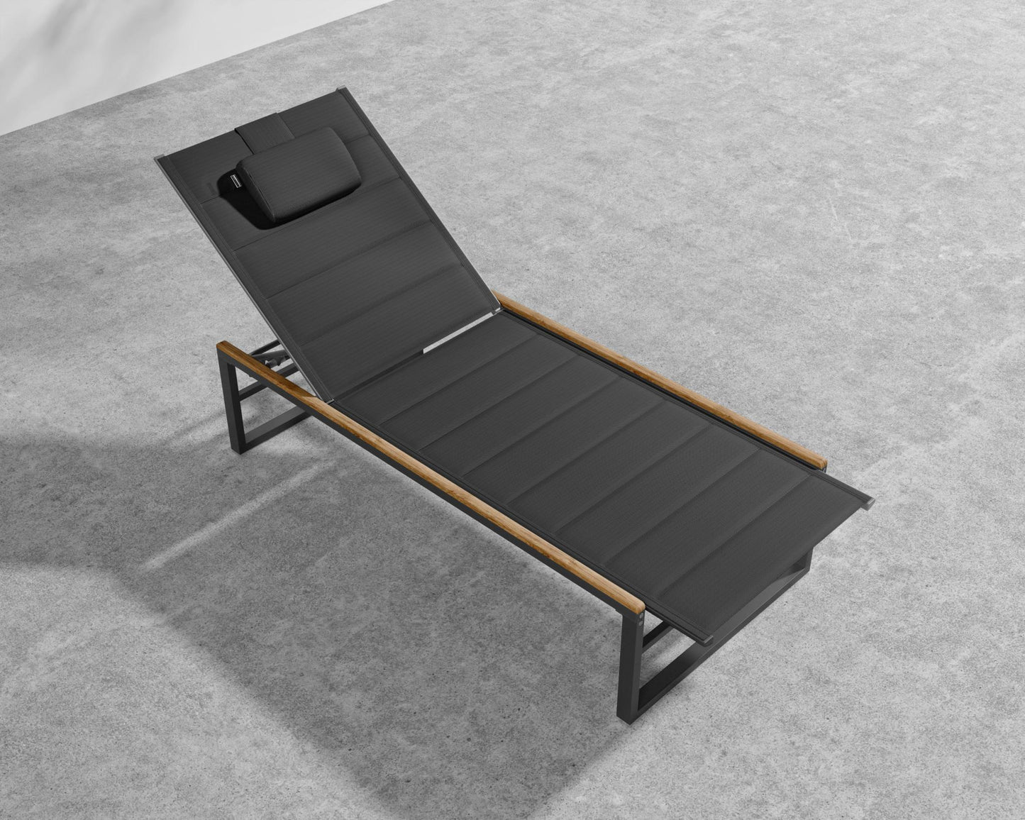 Linnea Outdoor Lounger - Black, Teak