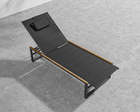Linnea Outdoor Lounger - Black, Teak