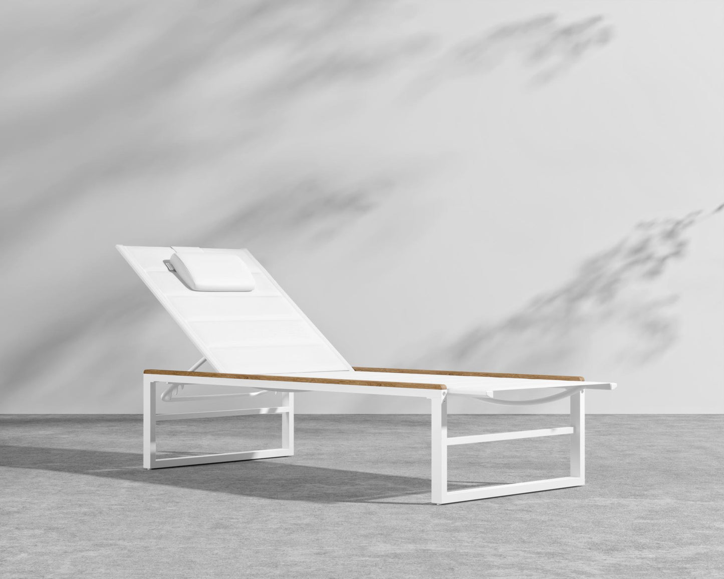 Linnea Outdoor Lounger - White, Teak