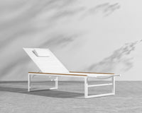 Linnea Outdoor Lounger - White, Teak