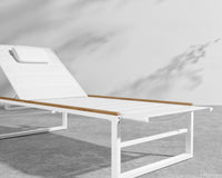 Linnea Outdoor Lounger - White, Teak