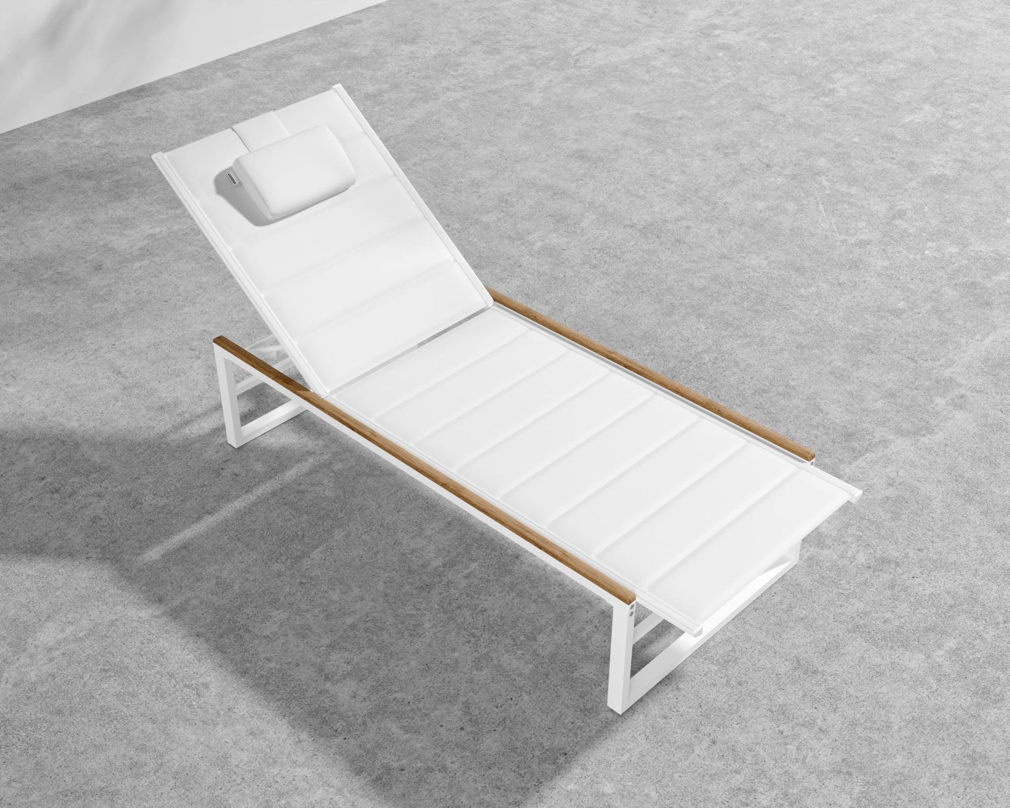 Linnea Outdoor Lounger - White, Teak