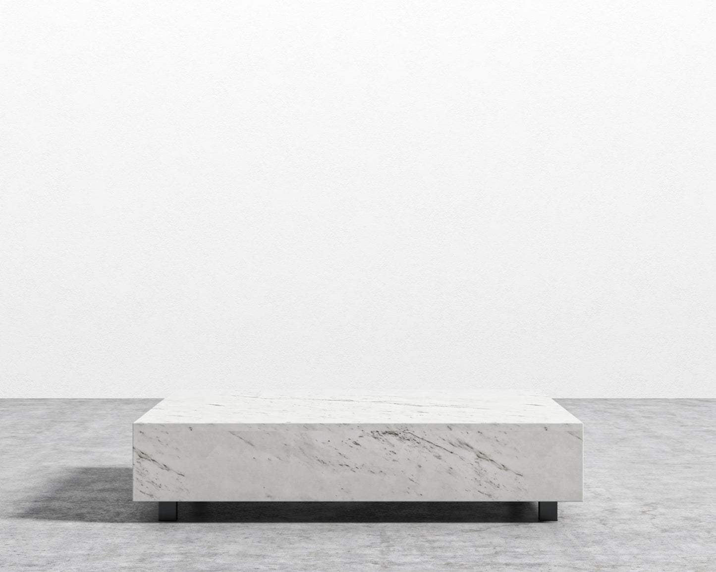 Liza Coffee Table - Marble - 40" x 40" | 102 x 102cm, Matte Black - Liza Coffee Table, White Carrara Marble