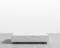 Liza Coffee Table - Marble - 40" x 40" | 102 x 102cm, Matte Black - Liza Coffee Table, White Carrara Marble