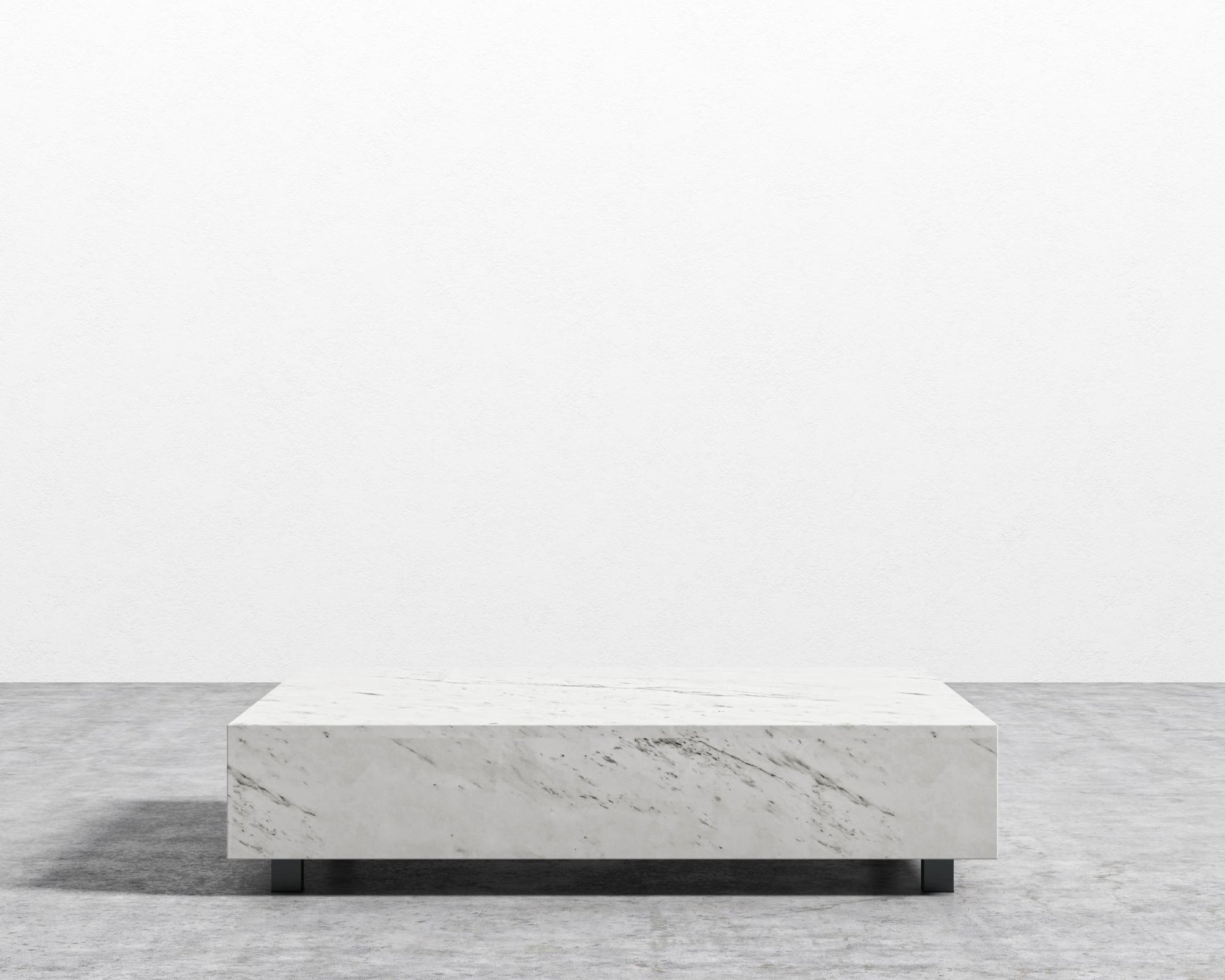 Liza Coffee Table - Marble - 40" x 40" | 102 x 102cm, Matte Black - Liza Coffee Table, White Carrara Marble