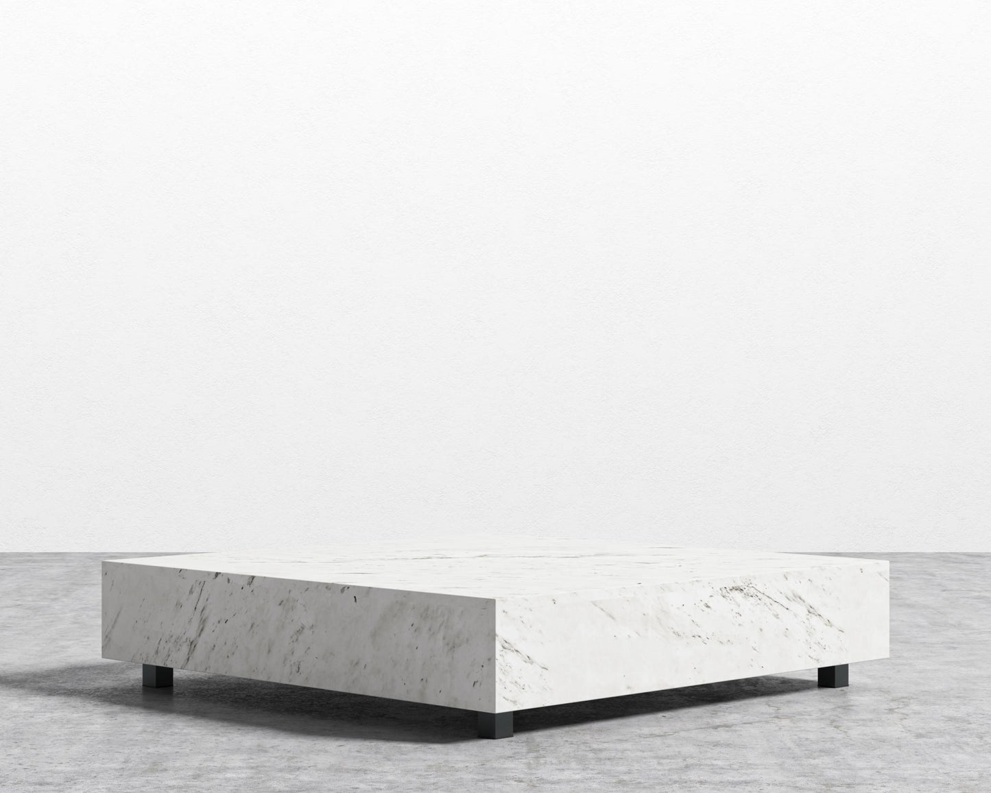 Liza Coffee Table - Marble - 40" x 40" | 102 x 102cm, Matte Black - Liza Coffee Table, White Carrara Marble