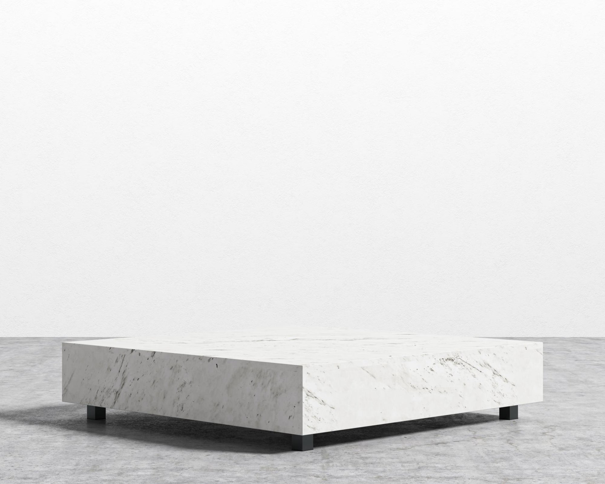Liza Coffee Table - Marble - 40" x 40" | 102 x 102cm, Matte Black - Liza Coffee Table, White Carrara Marble