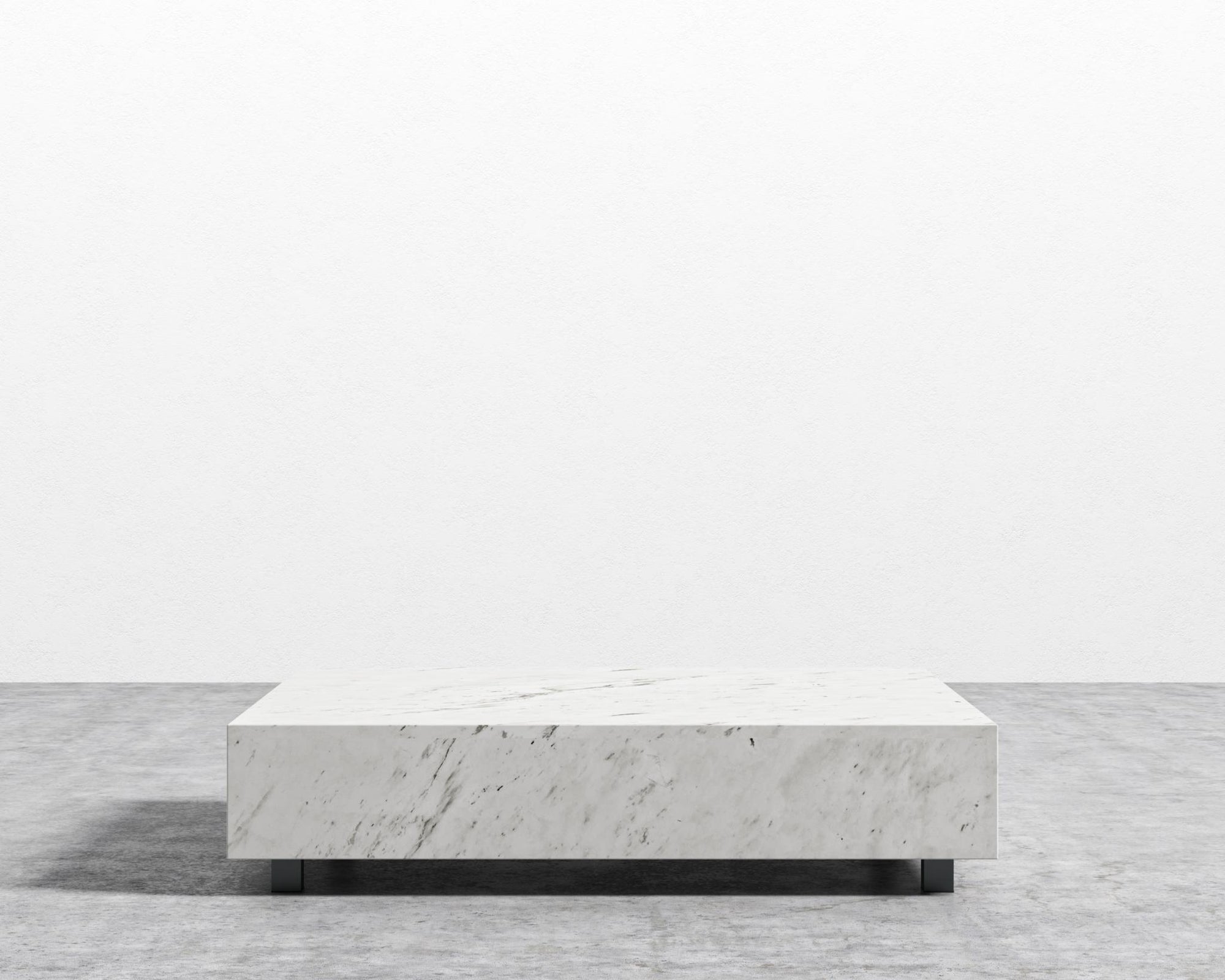 Liza Coffee Table - Marble - 40" x 40" | 102 x 102cm, Matte Black - Liza Coffee Table, White Carrara Marble