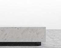 Liza Coffee Table - Marble - 40" x 40" | 102 x 102cm, Matte Black - Liza Coffee Table, White Carrara Marble