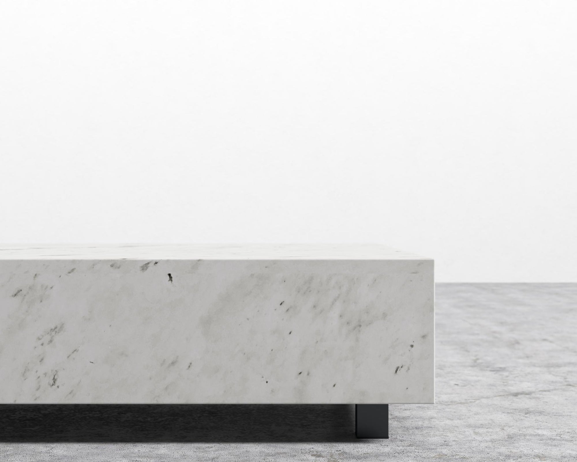 Liza Coffee Table - Marble - 40" x 40" | 102 x 102cm, Matte Black - Liza Coffee Table, White Carrara Marble