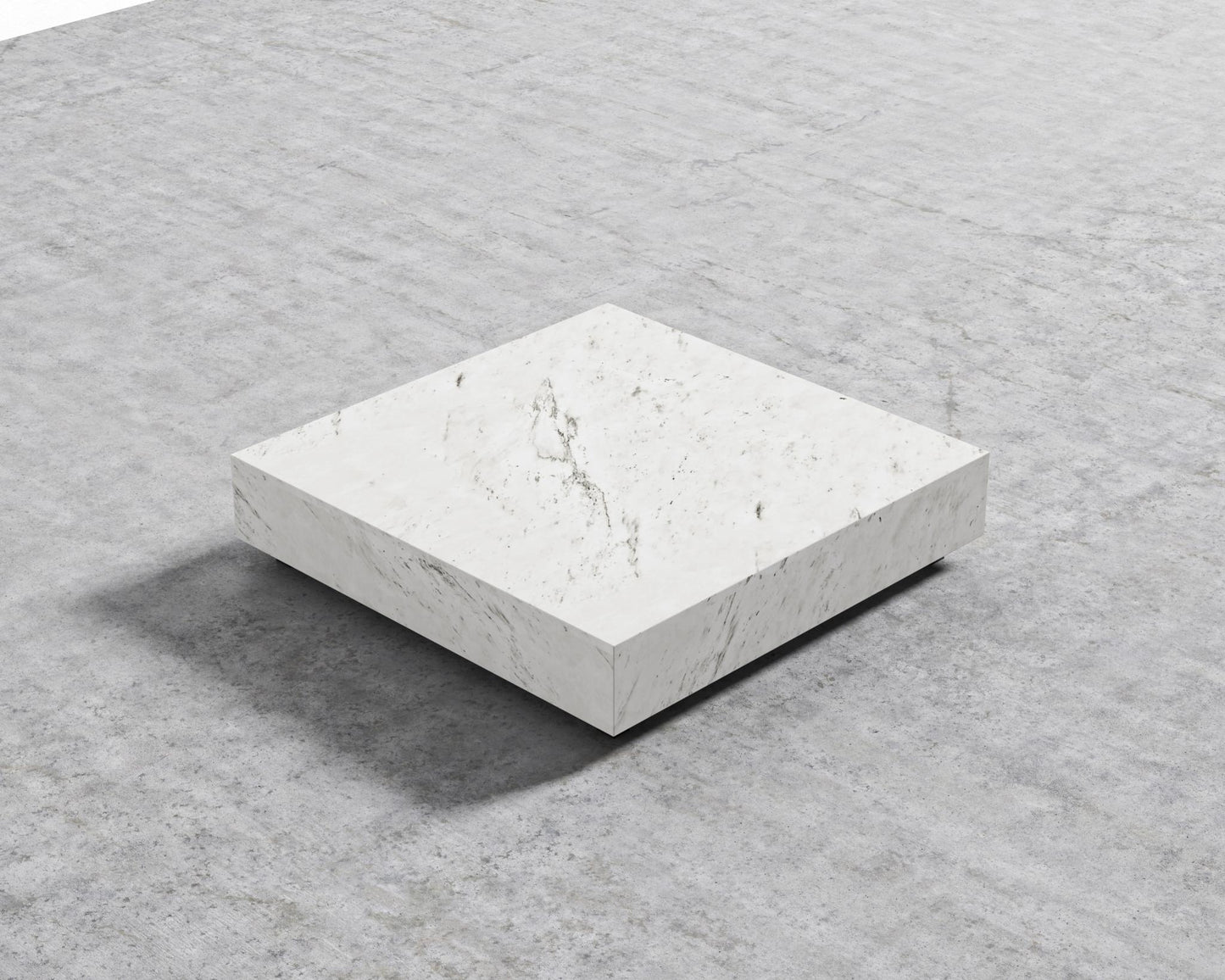 Liza Coffee Table - Marble - 40" x 40" | 102 x 102cm, Matte Black - Liza Coffee Table, White Carrara Marble