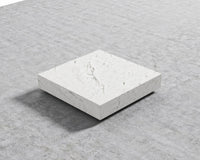 Liza Coffee Table - Marble - 40" x 40" | 102 x 102cm, Matte Black - Liza Coffee Table, White Carrara Marble