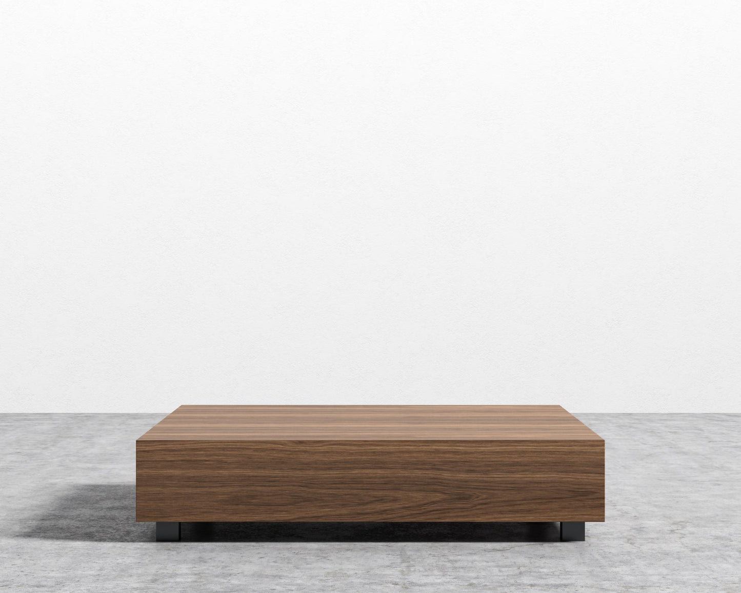 Liza Coffee Table - Walnut - 40" x 40" | 102 x 102cm, Black Metal, Walnut Veneer