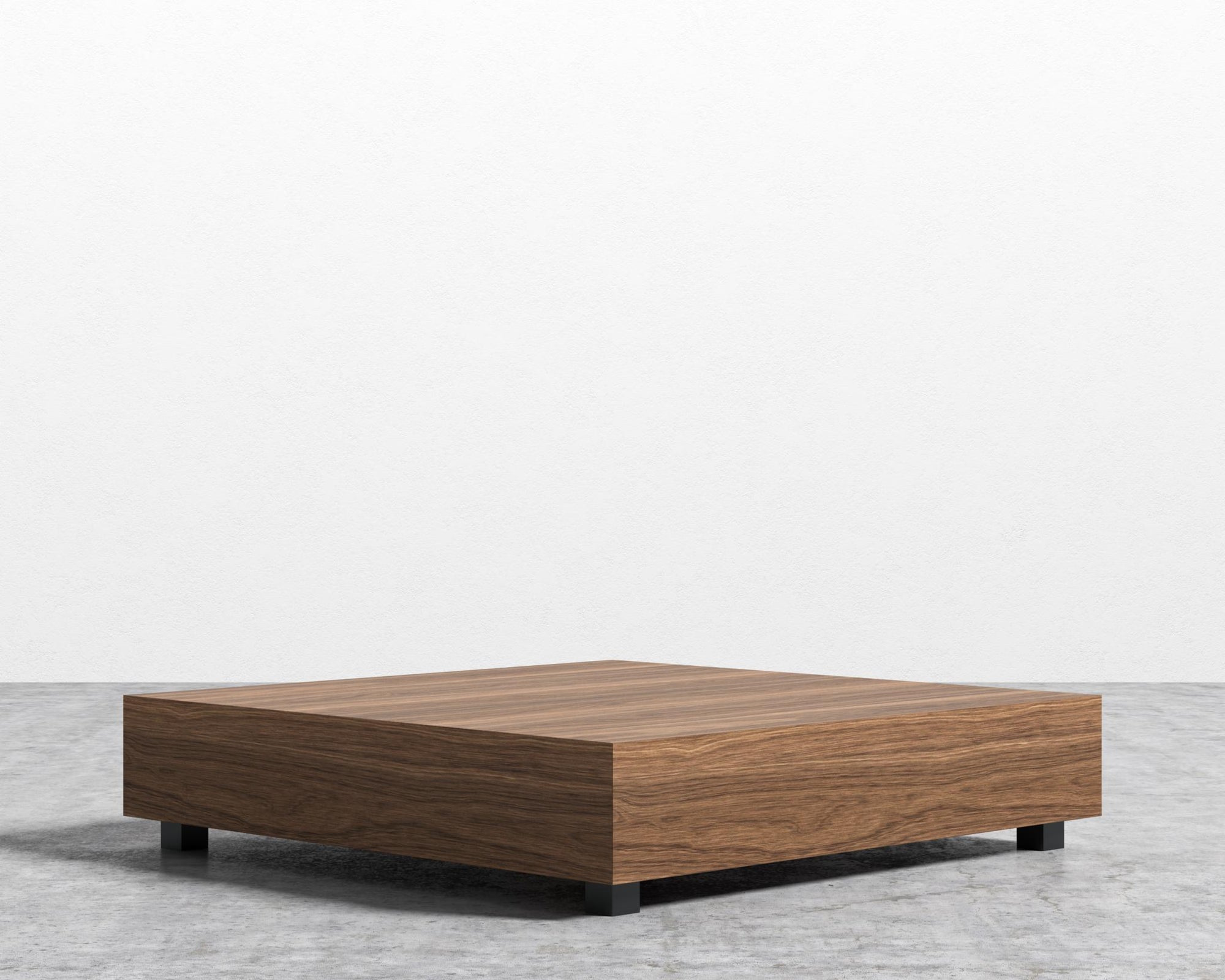 Liza Coffee Table - Walnut - 40" x 40" | 102 x 102cm, Black Metal, Walnut Veneer