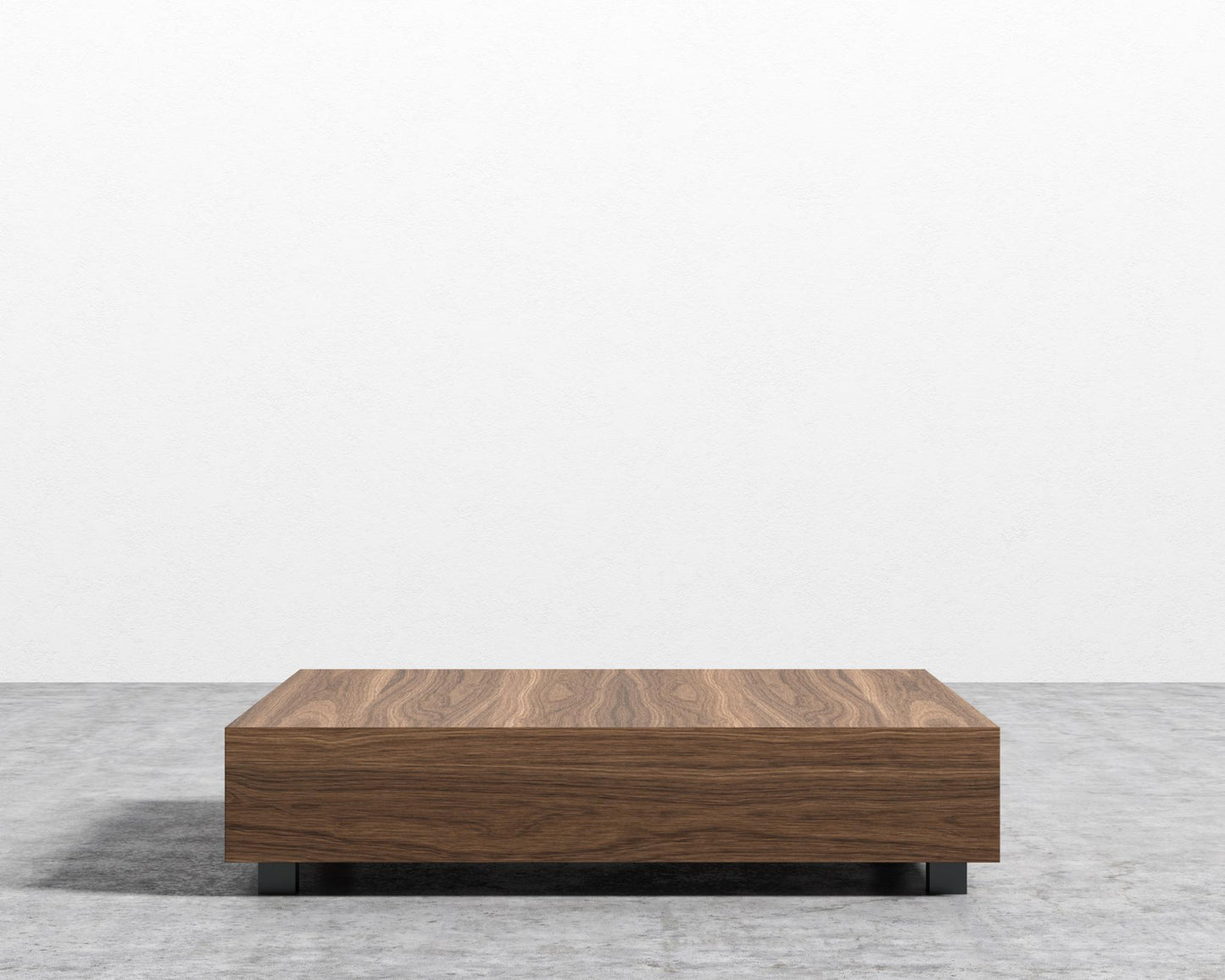 Liza Coffee Table - Walnut - 40" x 40" | 102 x 102cm, Black Metal, Walnut Veneer