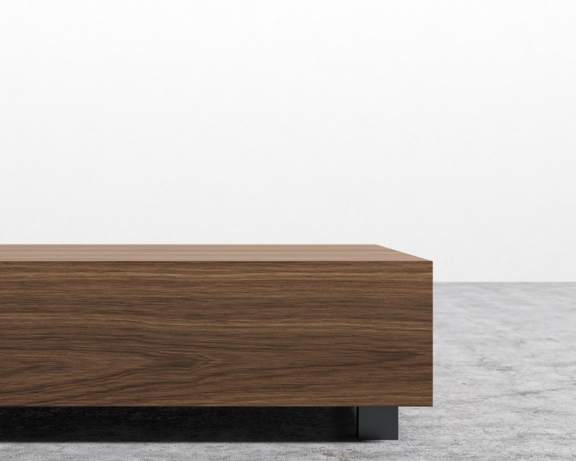 Liza Coffee Table - Walnut - 40" x 40" | 102 x 102cm, Black Metal, Walnut Veneer