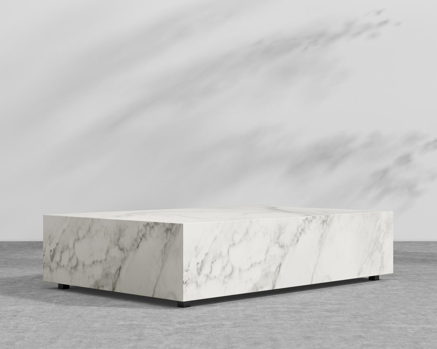 Liza Coffee Table Grande - Black - Liza Outdoor, 40" x 40" | 102 x 102cm, White Calacatta Ceramic