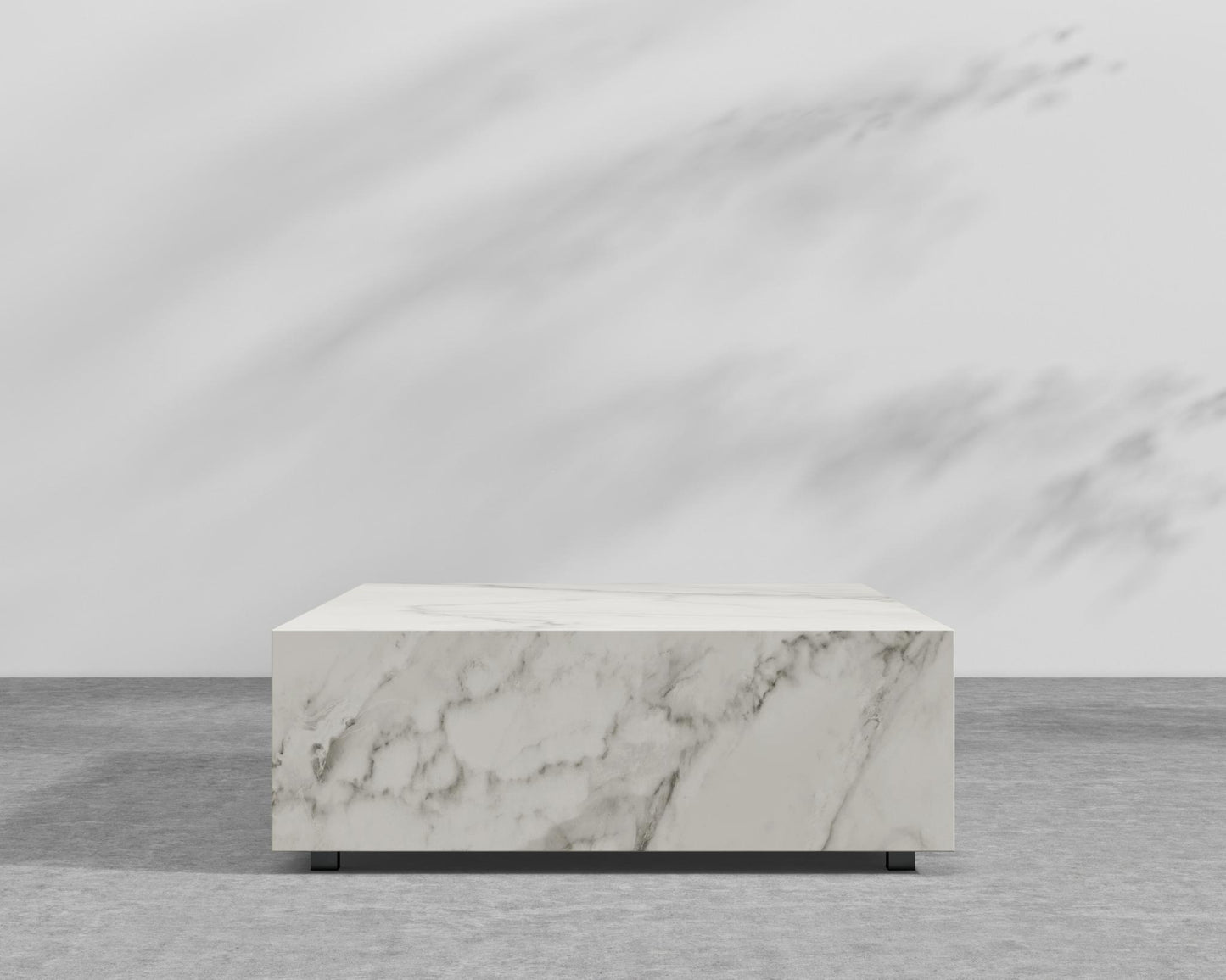 Liza Coffee Table Grande - Black - Liza Outdoor, 40" x 40" | 102 x 102cm, White Calacatta Ceramic