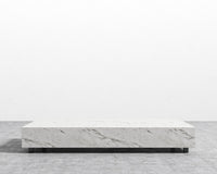 Liza Coffee Table - Marble - 40" x 40" | 102 x 102cm, Matte Black - Liza Coffee Table, White Carrara Marble
