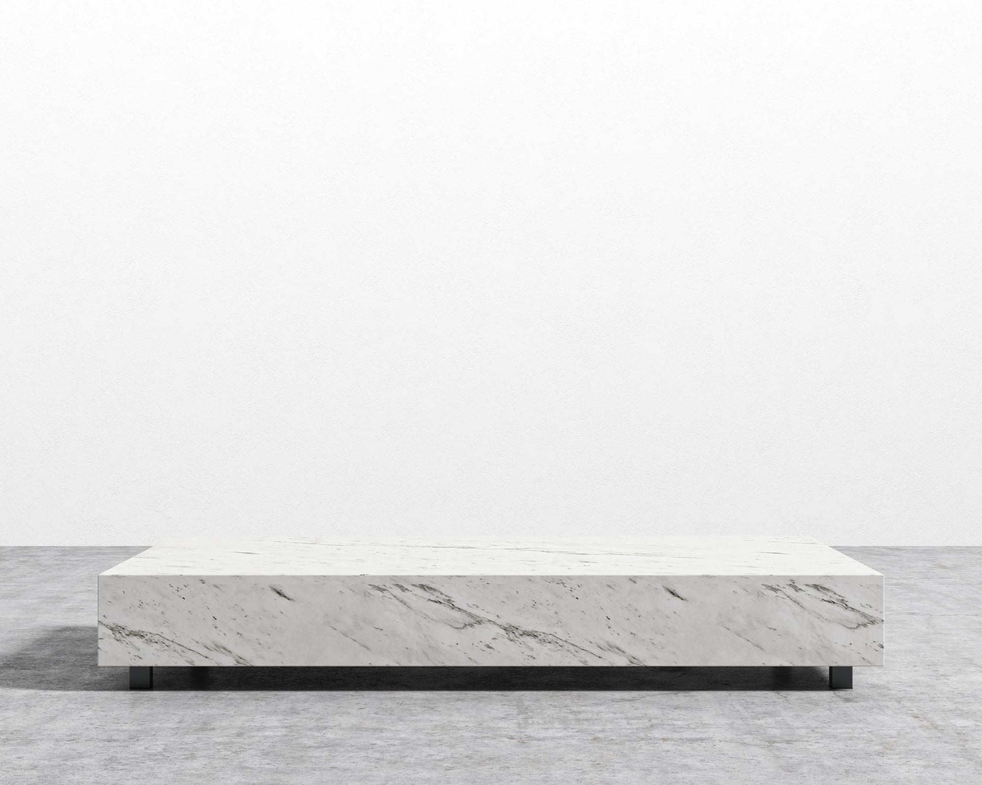 Liza Coffee Table - Marble - 40" x 40" | 102 x 102cm, Matte Black - Liza Coffee Table, White Carrara Marble