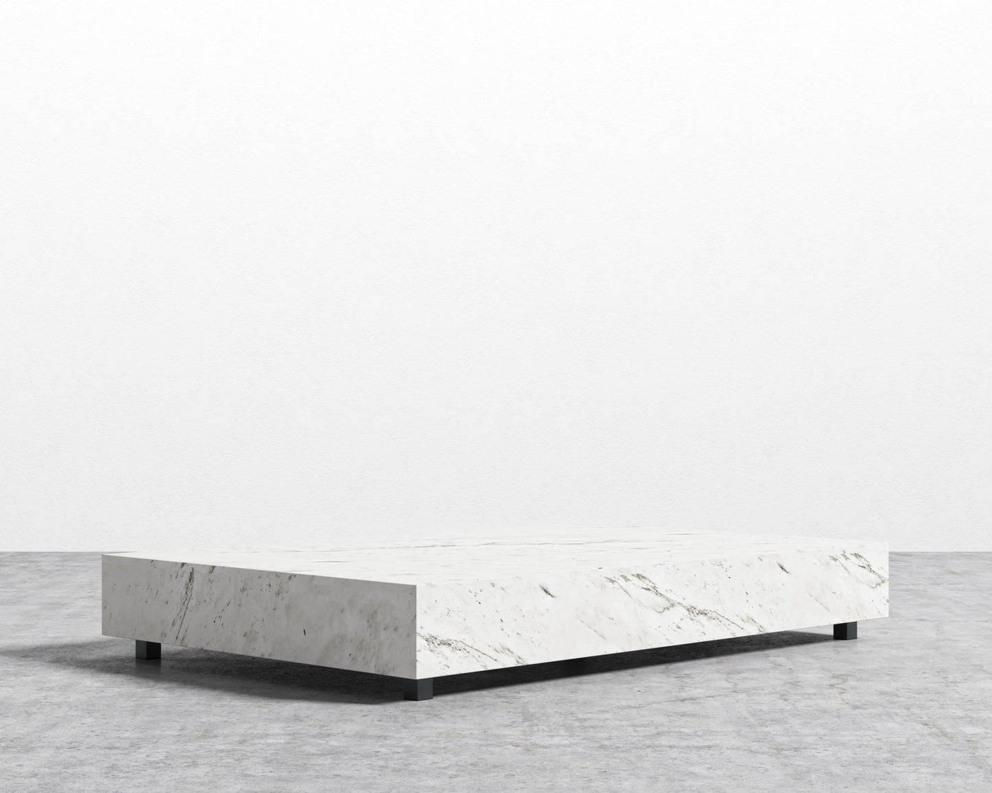 Liza Coffee Table - Marble - 40" x 40" | 102 x 102cm, Matte Black - Liza Coffee Table, White Carrara Marble