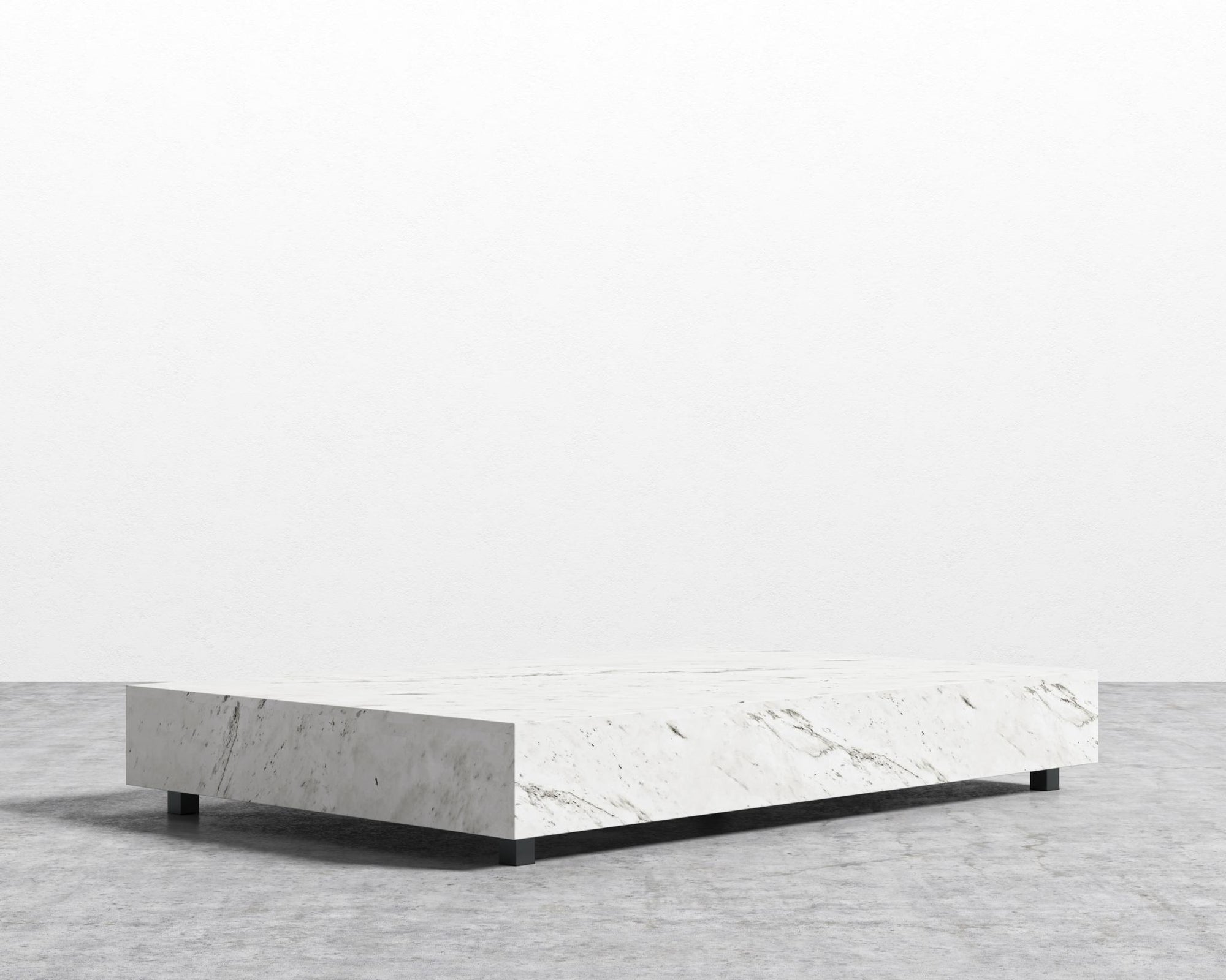 Liza Coffee Table - Marble - 40" x 40" | 102 x 102cm, Matte Black - Liza Coffee Table, White Carrara Marble
