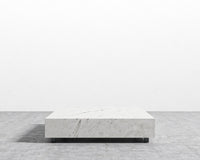 Liza Coffee Table - Marble - 40" x 40" | 102 x 102cm, Matte Black - Liza Coffee Table, White Carrara Marble