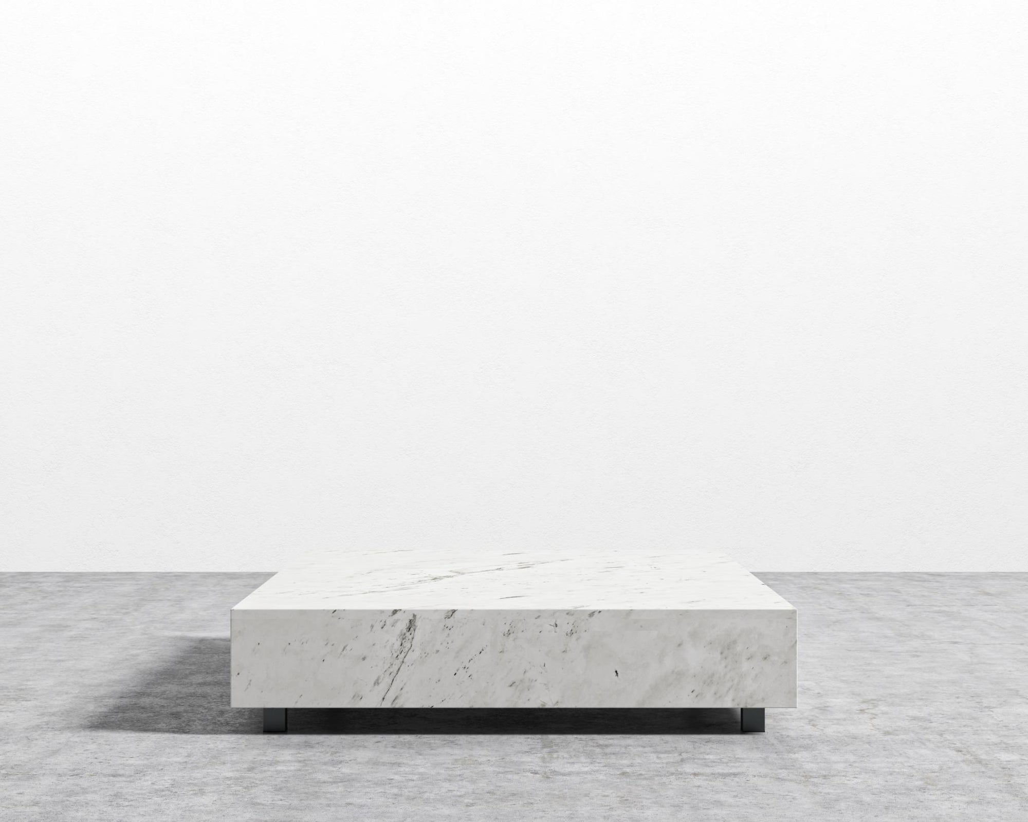 Liza Coffee Table - Marble - 40" x 40" | 102 x 102cm, Matte Black - Liza Coffee Table, White Carrara Marble