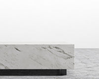 Liza Coffee Table - Marble - 40" x 40" | 102 x 102cm, Matte Black - Liza Coffee Table, White Carrara Marble