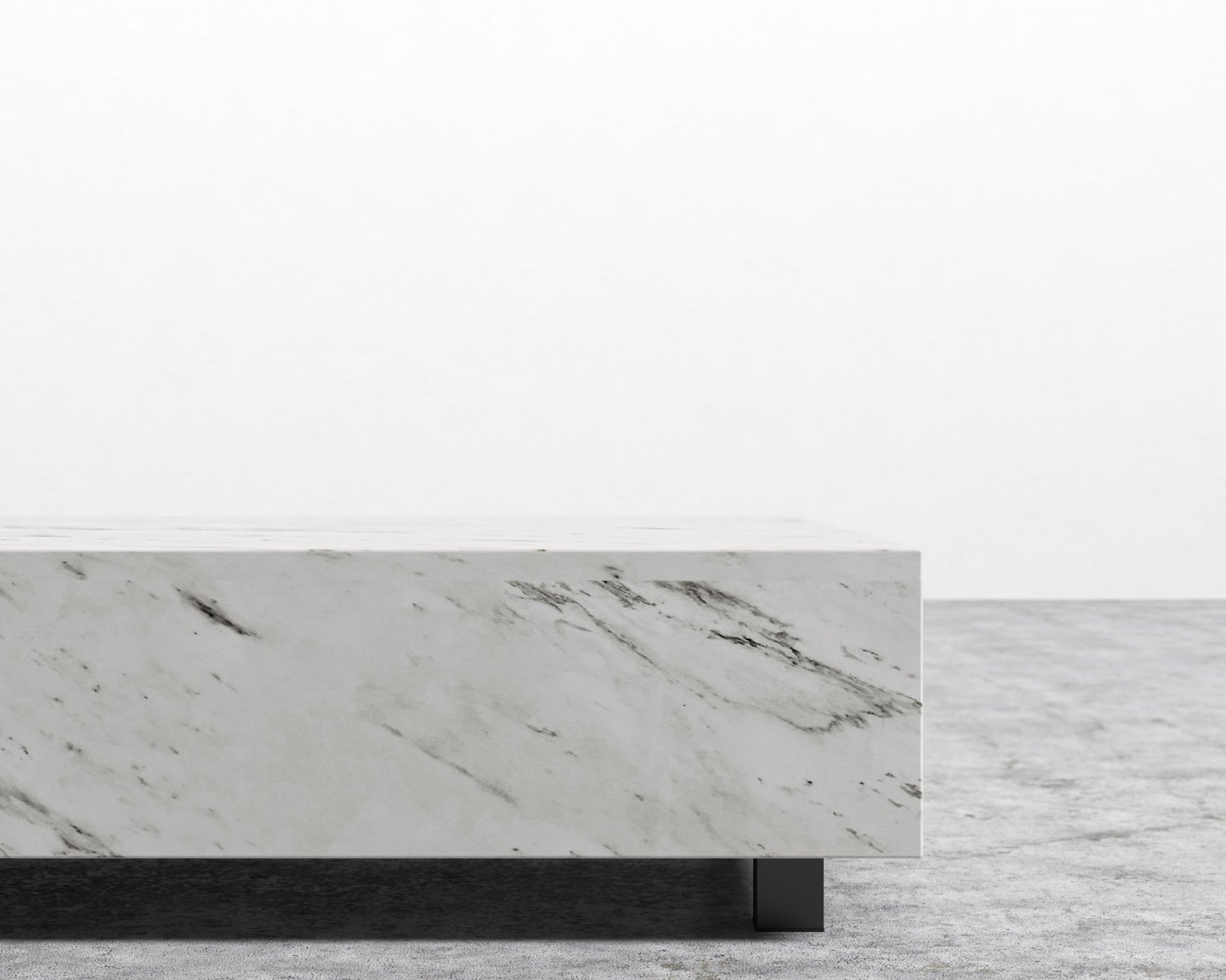 Liza Coffee Table - Marble - 40" x 40" | 102 x 102cm, Matte Black - Liza Coffee Table, White Carrara Marble