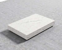 Liza Coffee Table - Marble - 40" x 40" | 102 x 102cm, Matte Black - Liza Coffee Table, White Carrara Marble