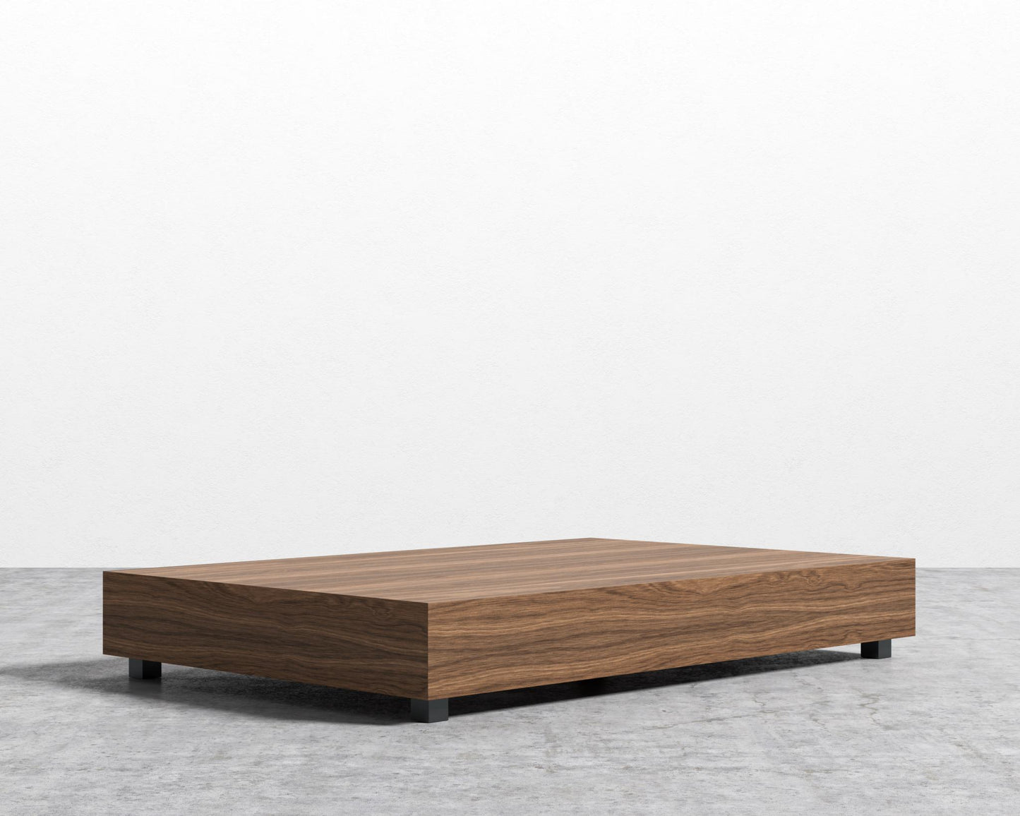 Liza Coffee Table - Walnut - 40" x 60" | 102 x 152cm, Black Metal, Walnut Veneer