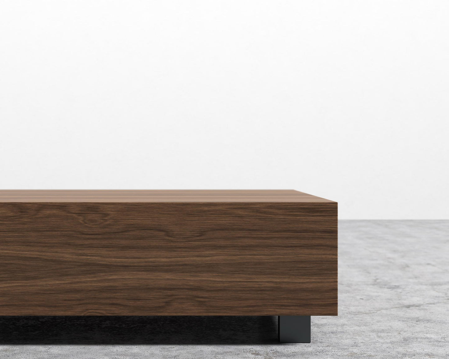 Liza Coffee Table - Walnut - 40" x 60" | 102 x 152cm, Black Metal, Walnut Veneer
