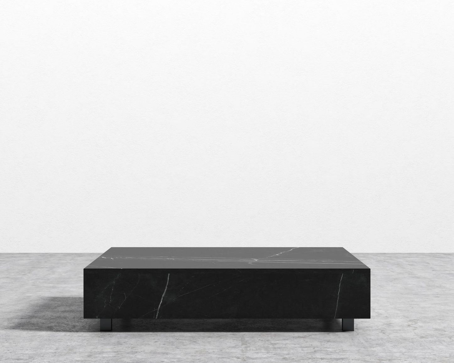 Liza Coffee Table - Marble - 40" x 40" | 102 x 102cm, Matte Black - Liza Coffee Table, Black Marble