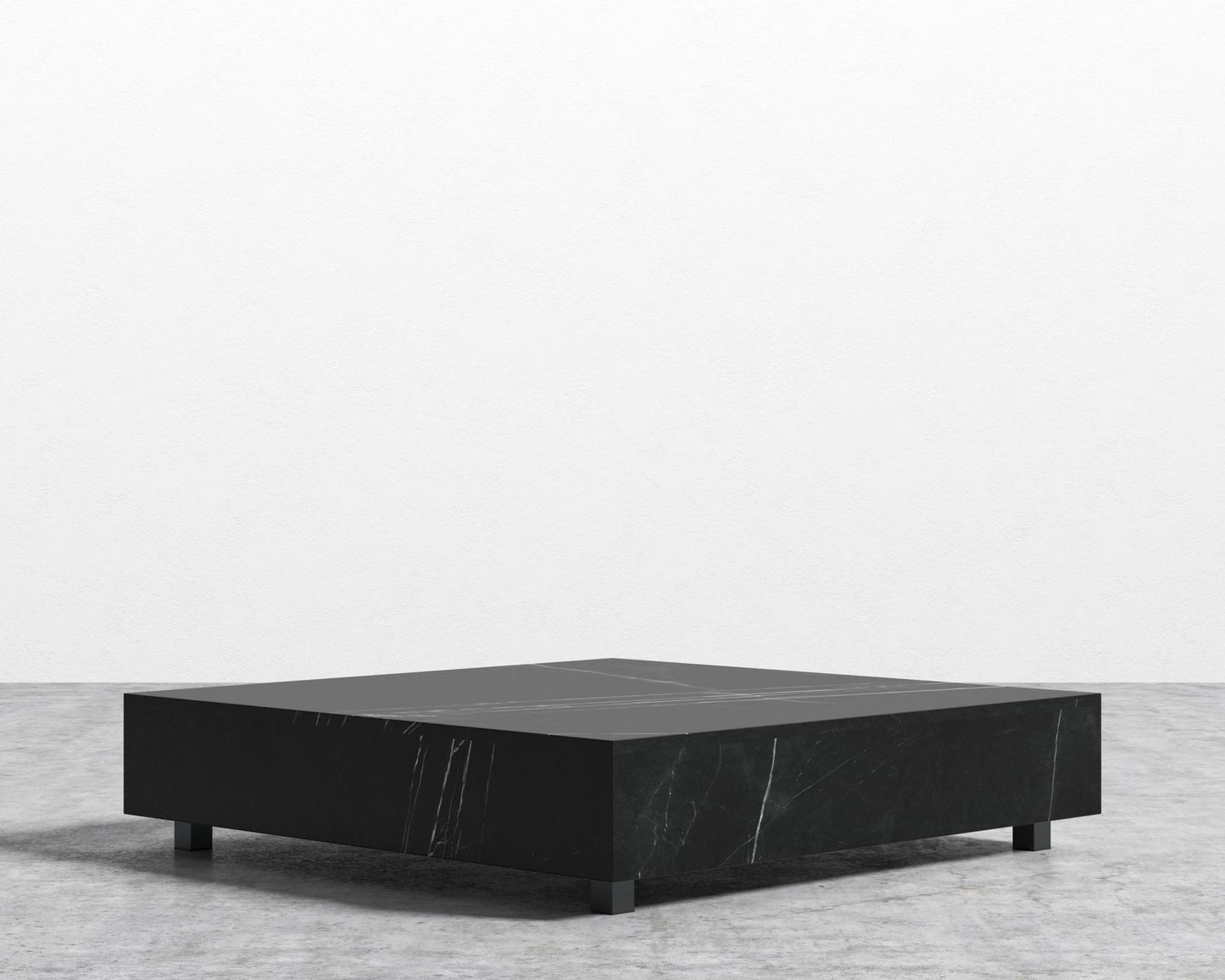 Liza Coffee Table - Marble - 40" x 40" | 102 x 102cm, Matte Black - Liza Coffee Table, Black Marble
