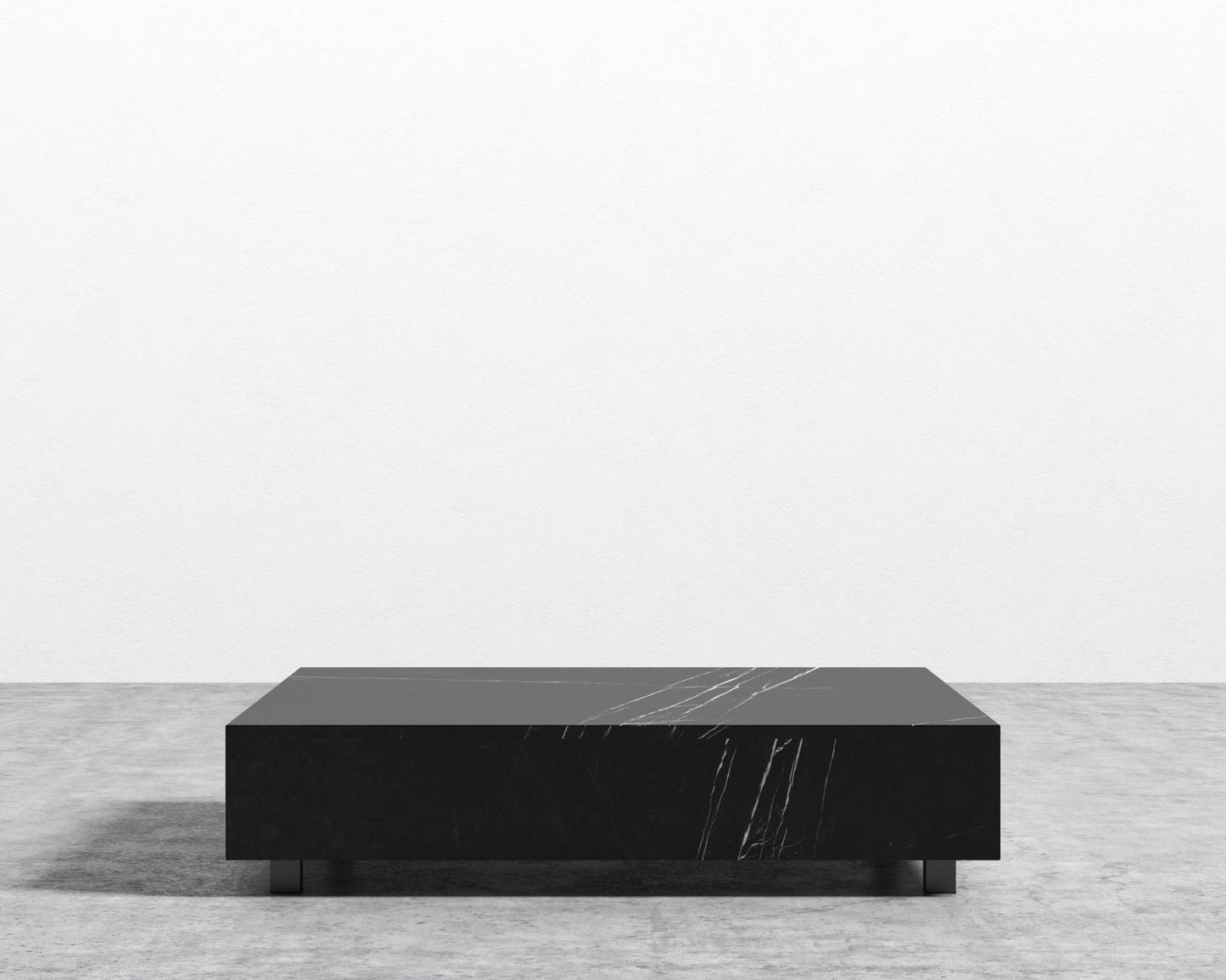 Liza Coffee Table - Marble - 40" x 40" | 102 x 102cm, Matte Black - Liza Coffee Table, Black Marble