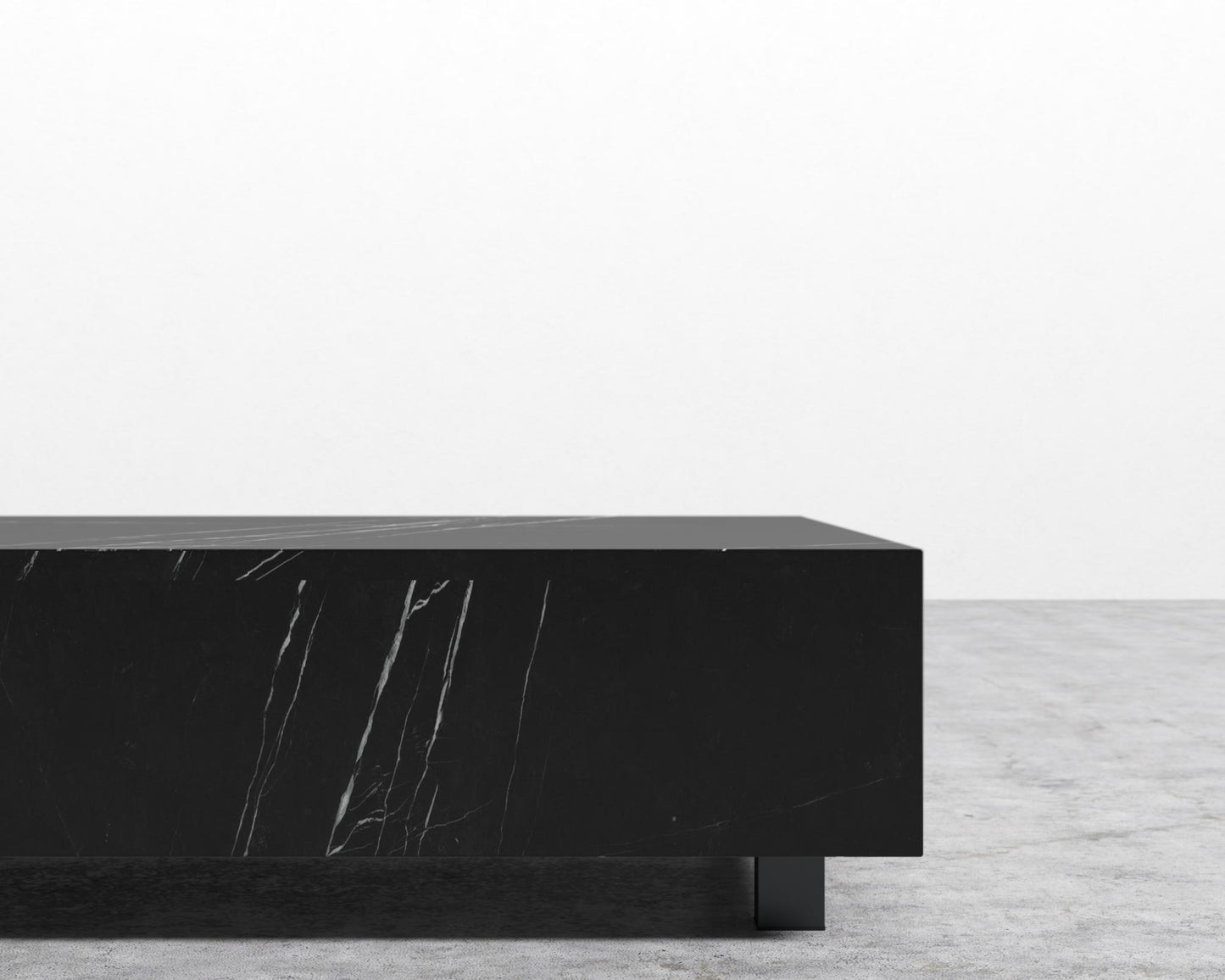 Liza Coffee Table - Marble - 40" x 40" | 102 x 102cm, Matte Black - Liza Coffee Table, Black Marble