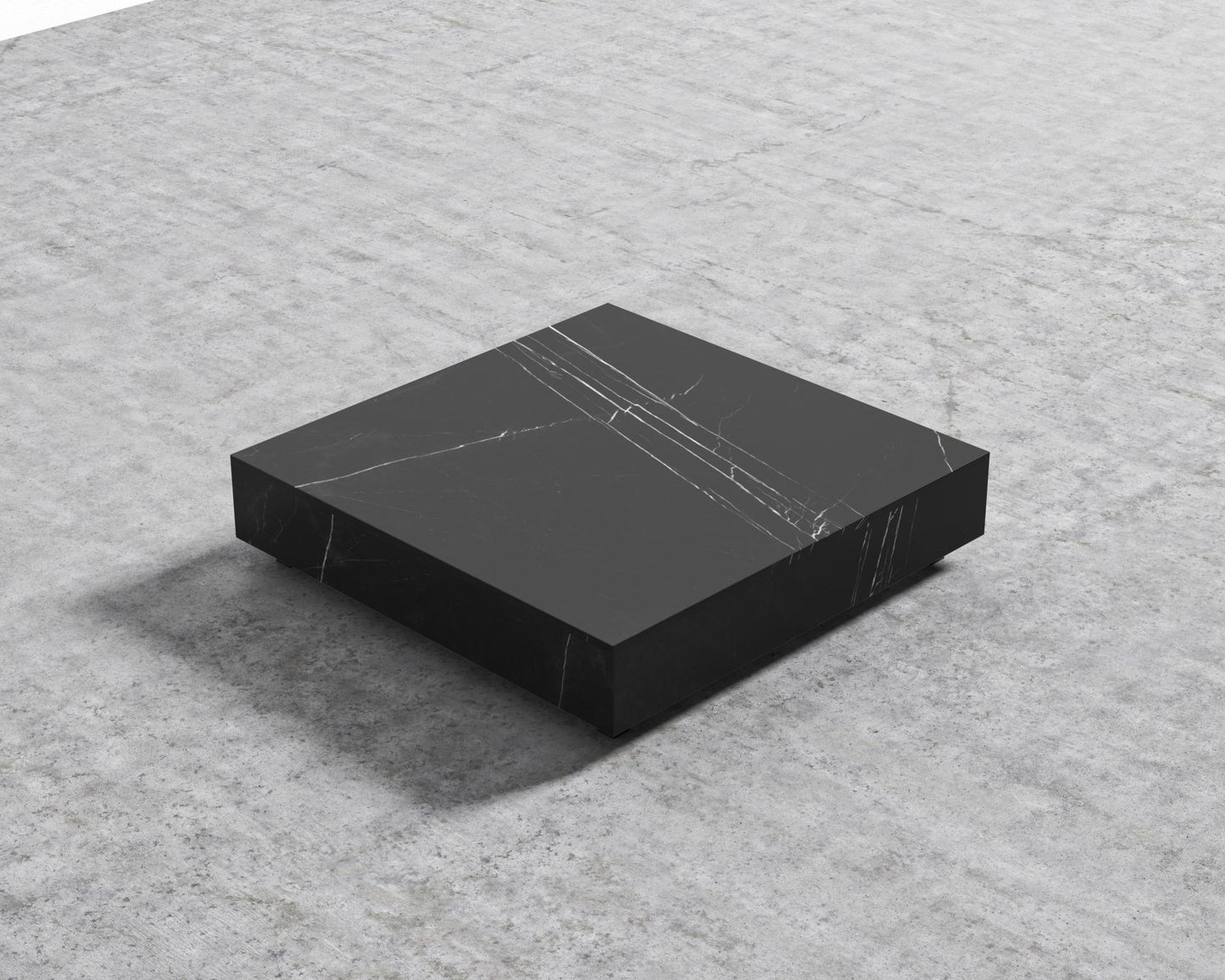 Liza Coffee Table - Marble - 40" x 40" | 102 x 102cm, Matte Black - Liza Coffee Table, Black Marble
