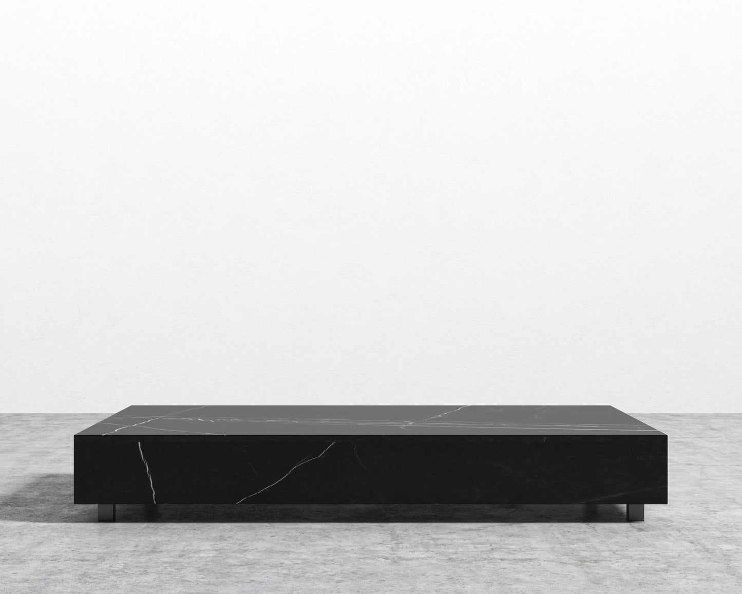 Liza Coffee Table - Marble - 40" x 40" | 102 x 102cm, Matte Black - Liza Coffee Table, Black Marble