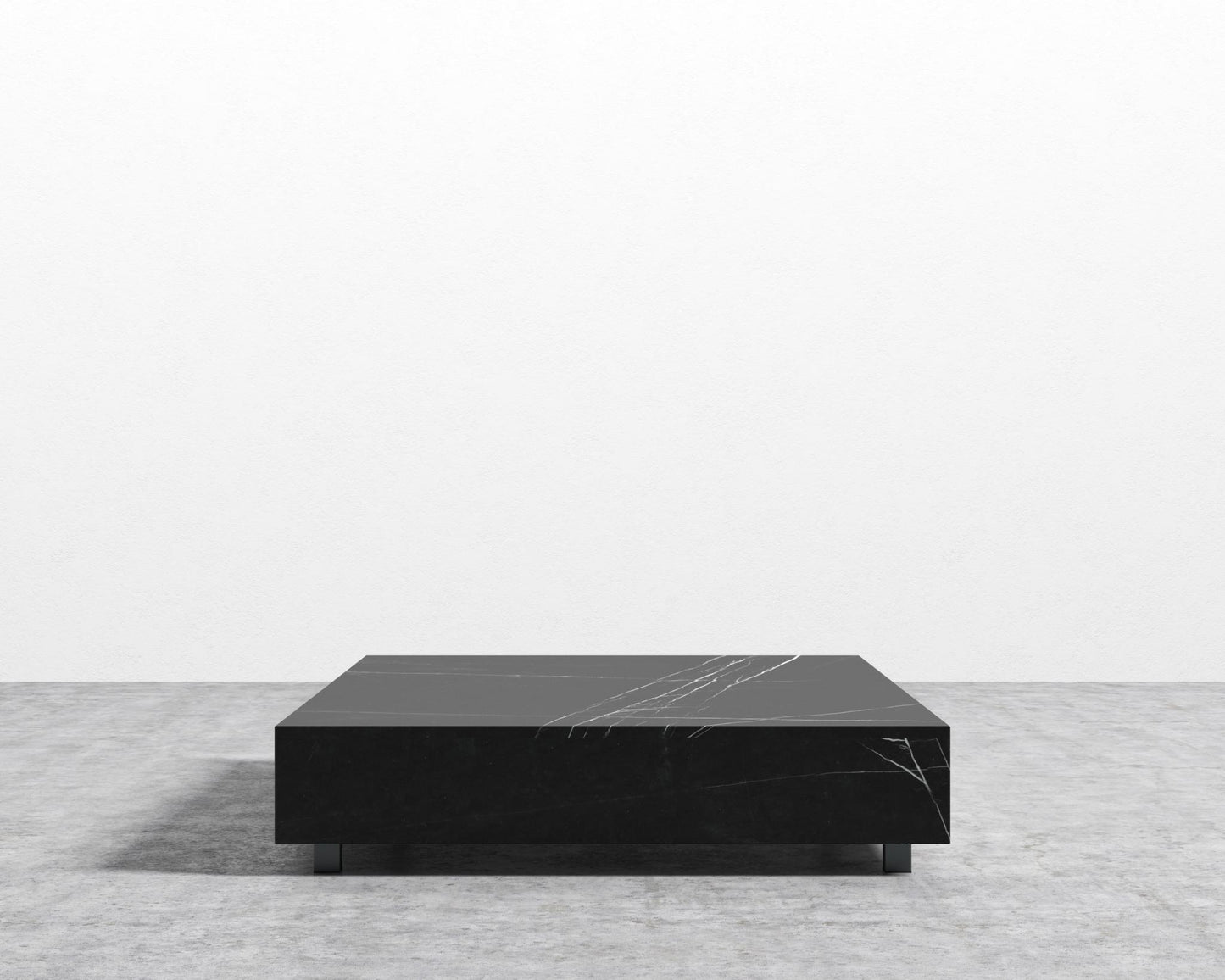 Liza Coffee Table - Marble - 40" x 40" | 102 x 102cm, Matte Black - Liza Coffee Table, Black Marble