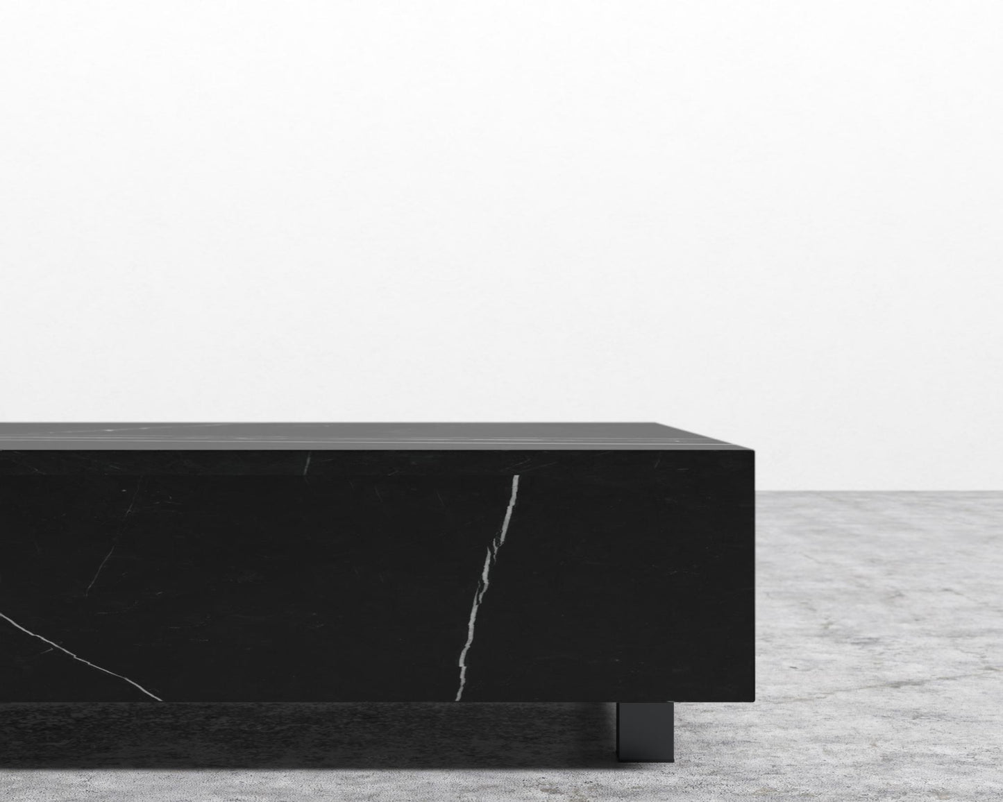 Liza Coffee Table - Marble - 40" x 40" | 102 x 102cm, Matte Black - Liza Coffee Table, Black Marble