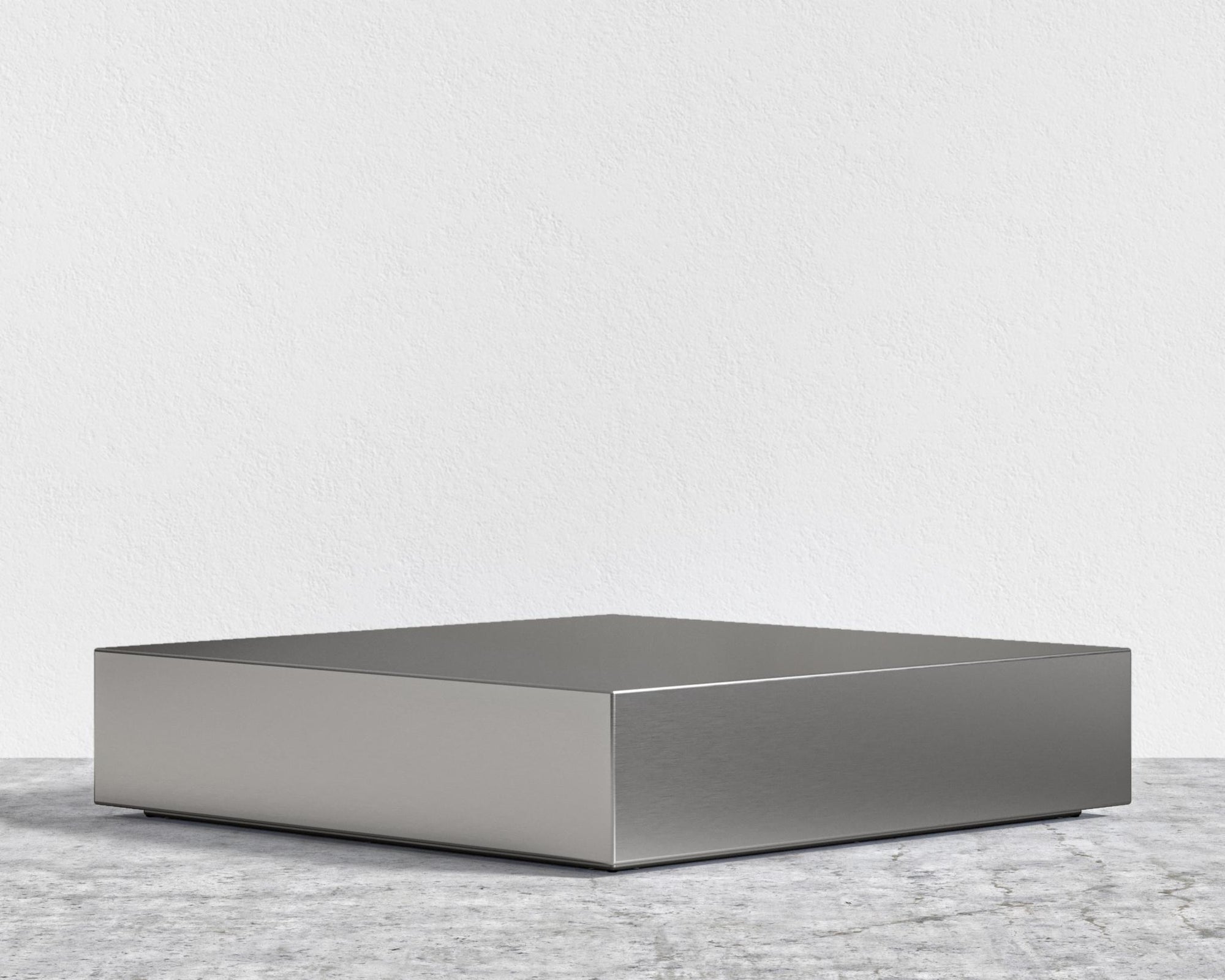 Liza Coffee Table - Brushed Stainless Steel - 40" x 40" | 102 x 102cm, Brushed Stainless Steel