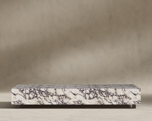 Liza Coffee Table - Marble (Black Label) - 40" x 40" | 102 x 102cm, Matte Black - Liza Coffee Table, Viola Marble