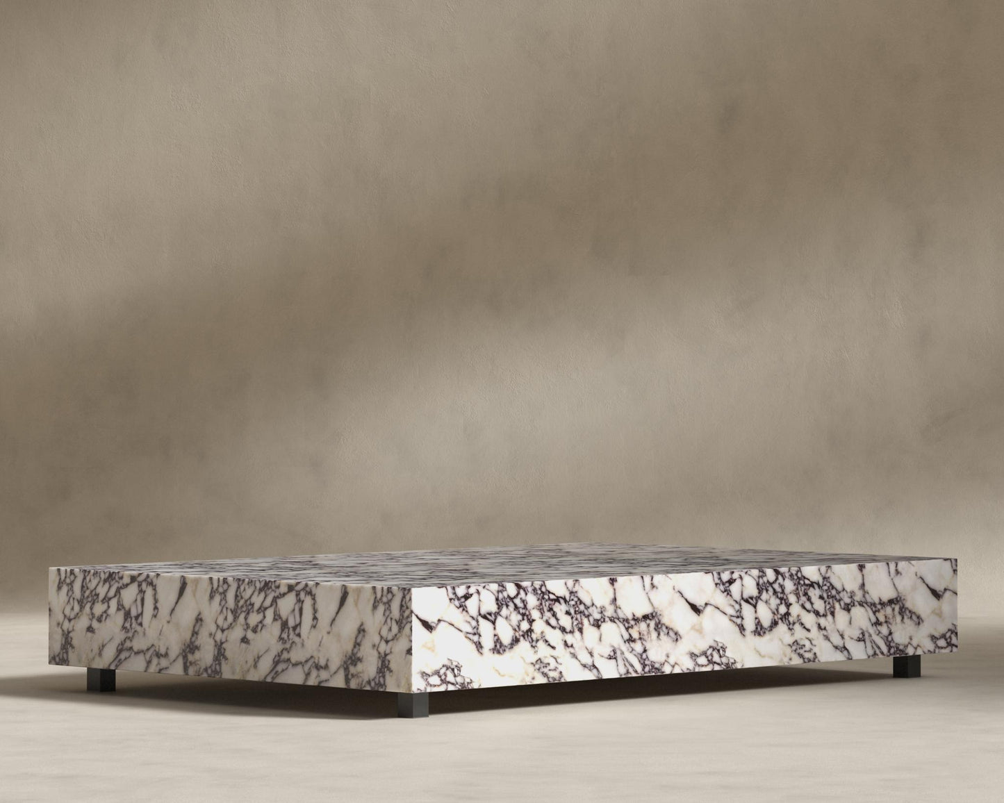 Liza Coffee Table - Marble (Black Label) - 40" x 40" | 102 x 102cm, Matte Black - Liza Coffee Table, Viola Marble