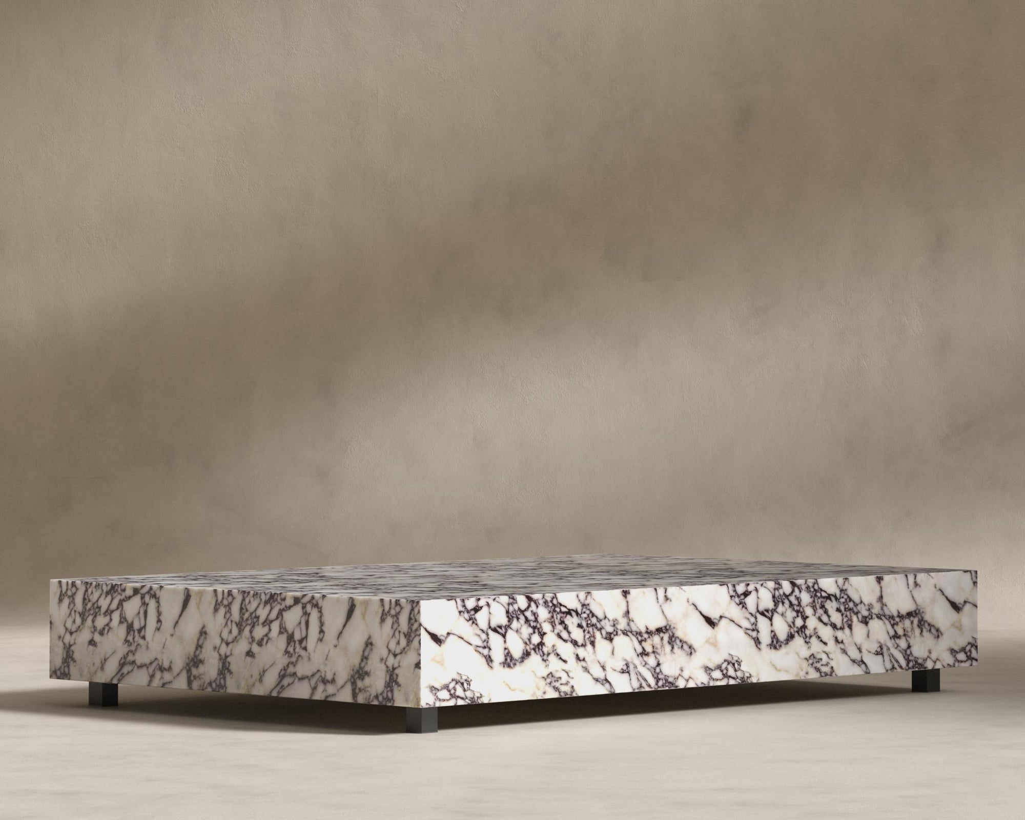 Liza Coffee Table - Marble (Black Label) - 40" x 40" | 102 x 102cm, Matte Black - Liza Coffee Table, Viola Marble