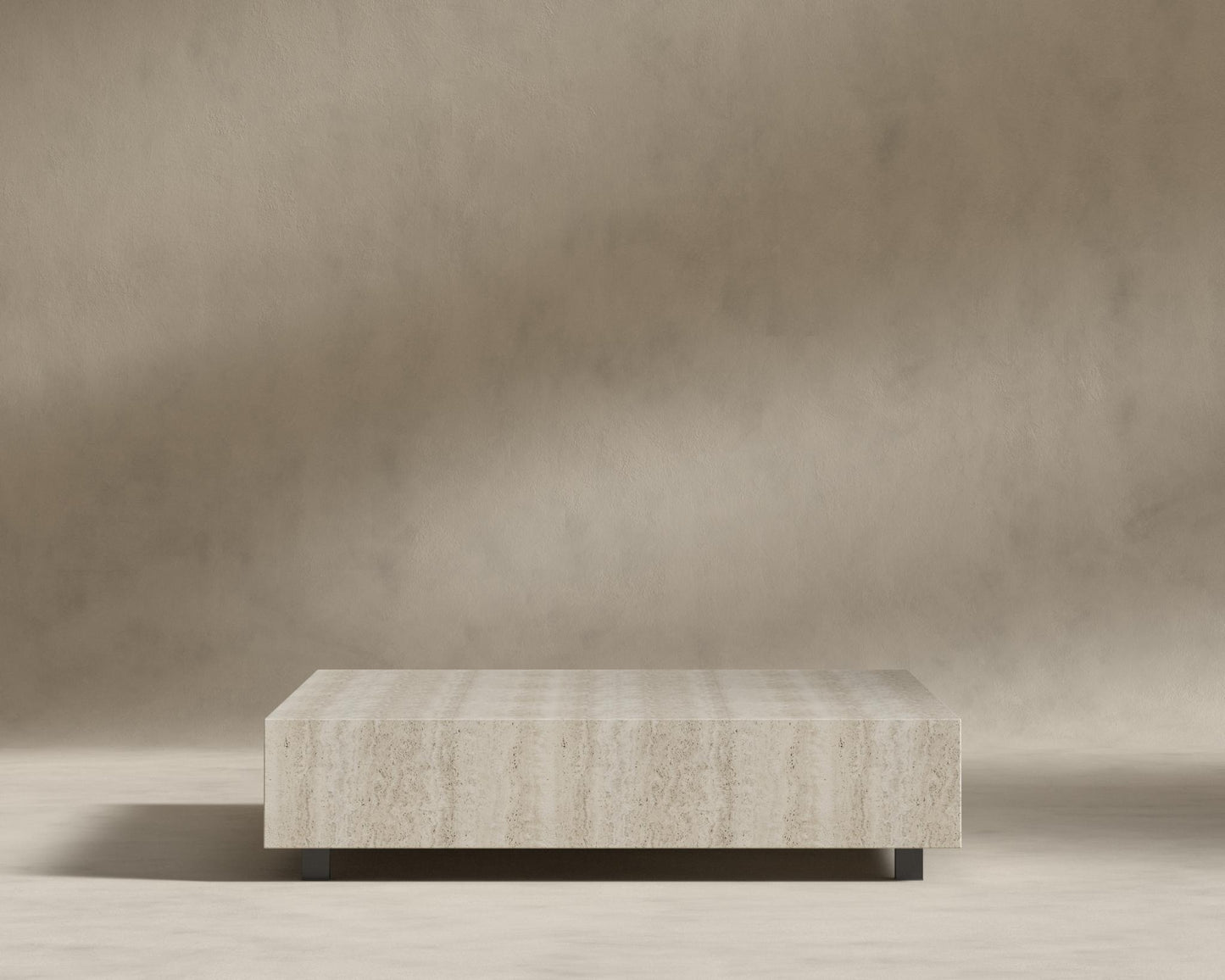 Liza Coffee Table - Marble (Black Label) - 40" x 40" | 102 x 102cm, Matte Black - Liza Coffee Table, White Travertine