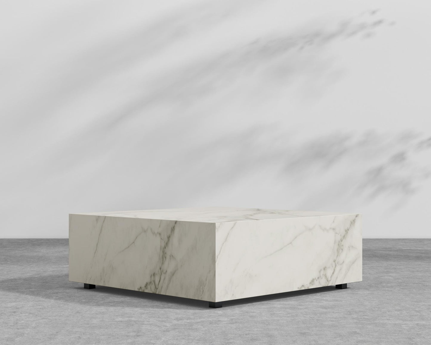 Liza Coffee Table Grande - Black - Liza Outdoor, 40" x 40" | 102 x 102cm, White Calacatta Ceramic