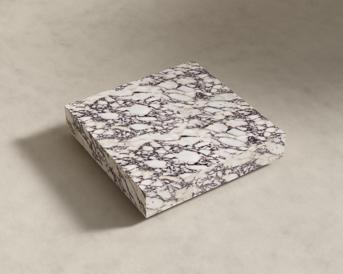 Liza Coffee Table - Marble (Black Label) - 40" x 40" | 102 x 102cm, Matte Black - Liza Coffee Table, Viola Marble