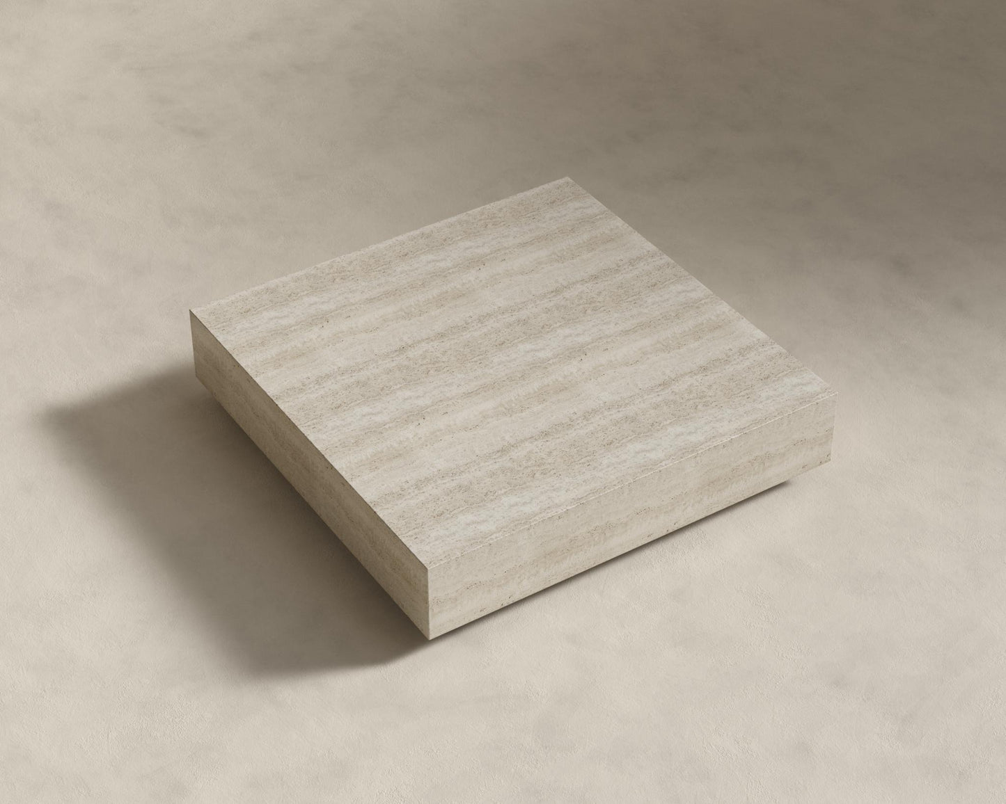 Liza Coffee Table - Marble (Black Label) - 40" x 40" | 102 x 102cm, Matte Black - Liza Coffee Table, White Travertine